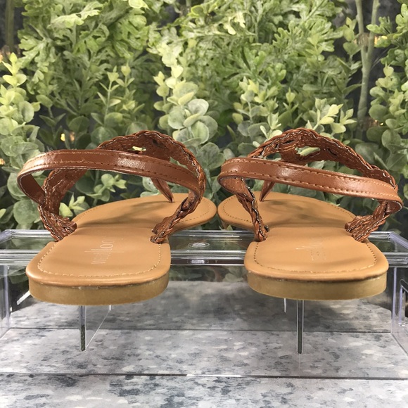 Westloop Tan Braided Thong Slingback Sandals Women’s 7/8M ☀️Clean Like NEW☀️ - Picture 5 of 9